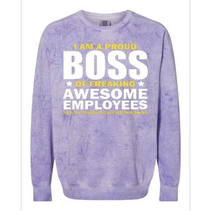 Proud Boss Of Freaking Awesome Employees Colorblast Crewneck Sweatshirt