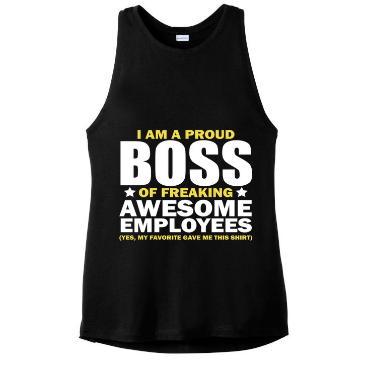 Proud Boss Of Freaking Awesome Employees Ladies PosiCharge Tri-Blend Wicking Tank