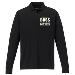 Proud Boss Of Freaking Awesome Employees Performance Long Sleeve Polo