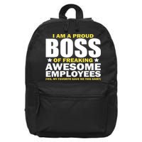Proud Boss Of Freaking Awesome Employees 16 in Basic Backpack