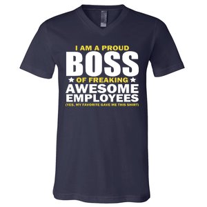 Proud Boss Of Freaking Awesome Employees V-Neck T-Shirt