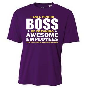 Proud Boss Of Freaking Awesome Employees Cooling Performance Crew T-Shirt