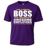 Proud Boss Of Freaking Awesome Employees Cooling Performance Crew T-Shirt