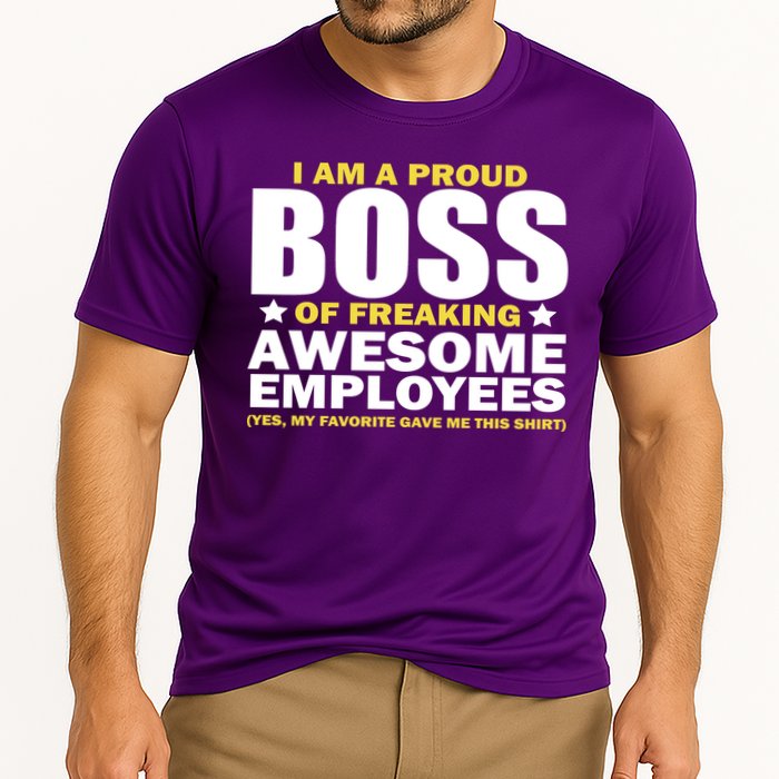 Proud Boss Of Freaking Awesome Employees Cooling Performance Crew T-Shirt