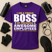 Proud Boss Of Freaking Awesome Employees Cooling Performance Crew T-Shirt