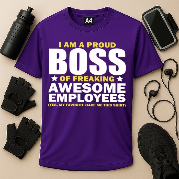 Proud Boss Of Freaking Awesome Employees Cooling Performance Crew T-Shirt