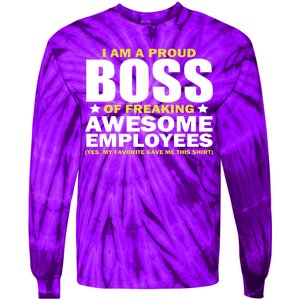 Proud Boss Of Freaking Awesome Employees Tie-Dye Long Sleeve Shirt