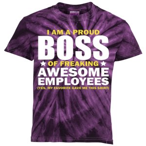 Proud Boss Of Freaking Awesome Employees Kids Tie-Dye T-Shirt