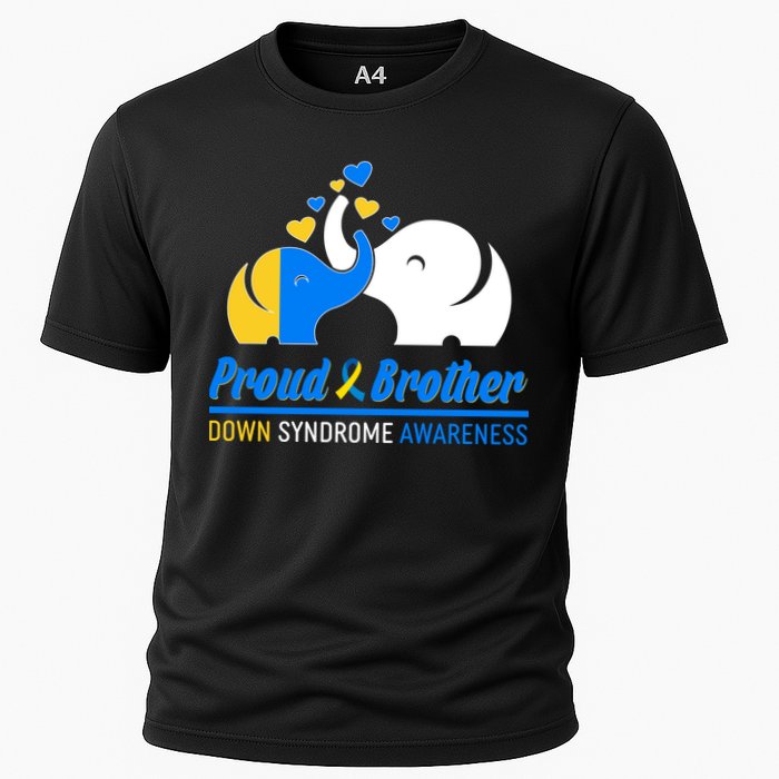 Proud Brother Down Syndrome Awareness Elephants Cooling Performance Crew T-Shirt