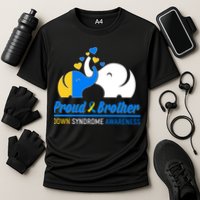 Proud Brother Down Syndrome Awareness Elephants Cooling Performance Crew T-Shirt