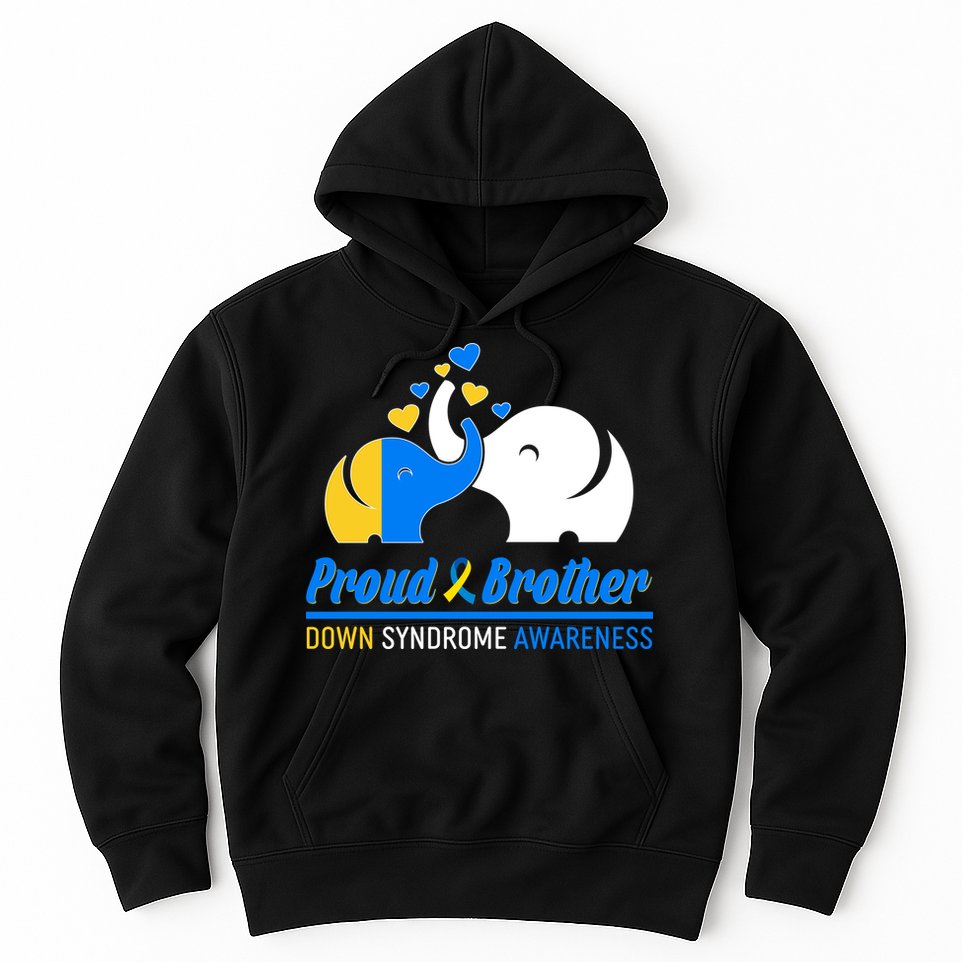 Proud Brother Down Syndrome Awareness Elephants Hoodie