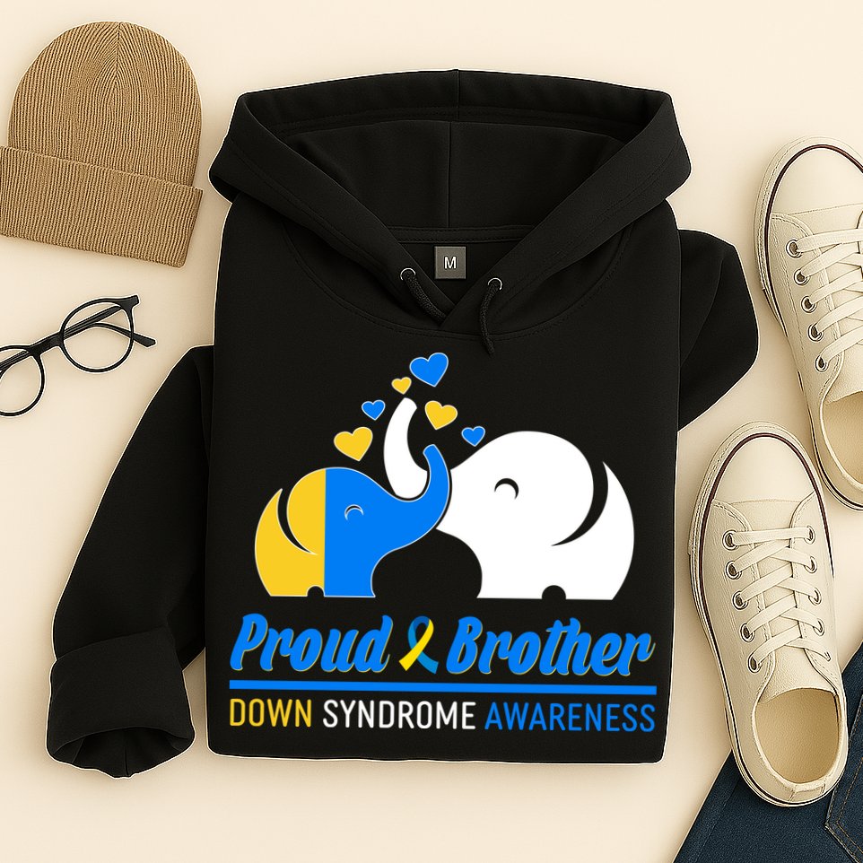 Proud Brother Down Syndrome Awareness Elephants Hoodie