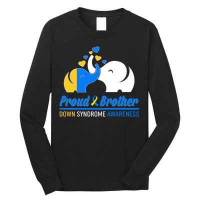 Proud Brother Down Syndrome Awareness Elephants Long Sleeve Shirt