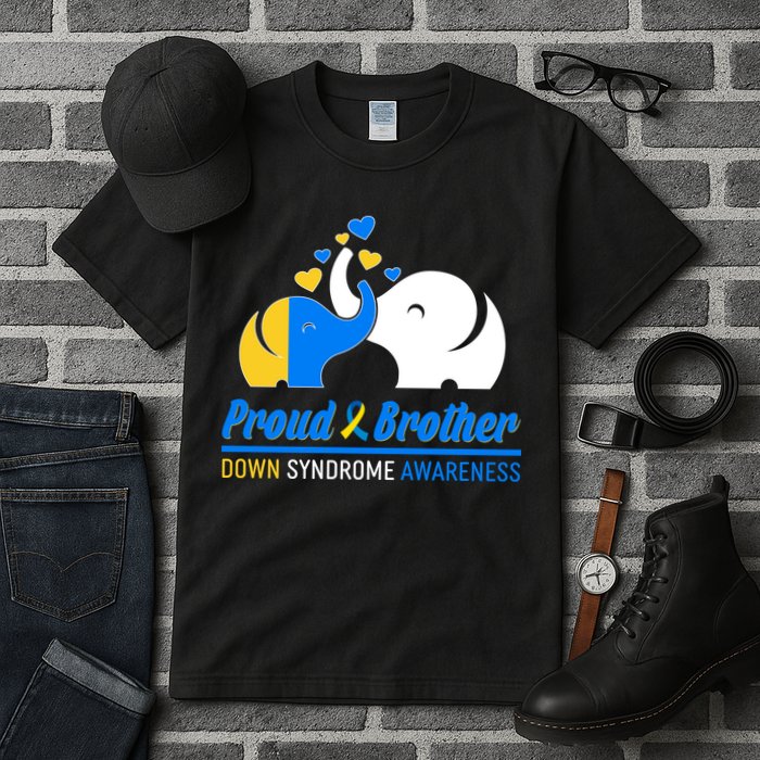 Proud Brother Down Syndrome Awareness Elephants Tall T-Shirt