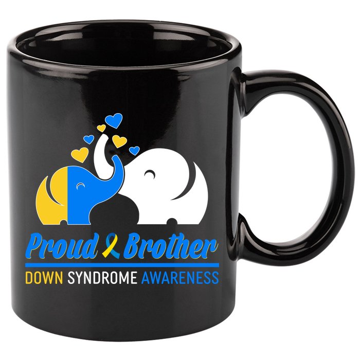 Proud Brother Down Syndrome Awareness Elephants 11oz C Handle Ceramic Mug