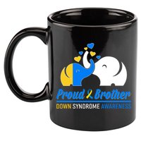 Proud Brother Down Syndrome Awareness Elephants 11oz C Handle Ceramic Mug