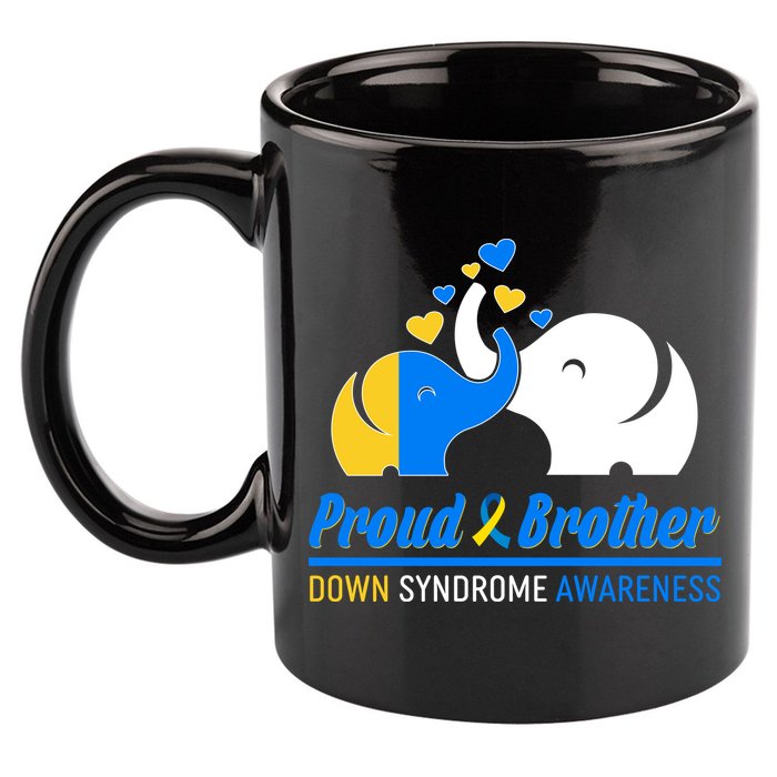 Proud Brother Down Syndrome Awareness Elephants 11oz C Handle Ceramic Mug