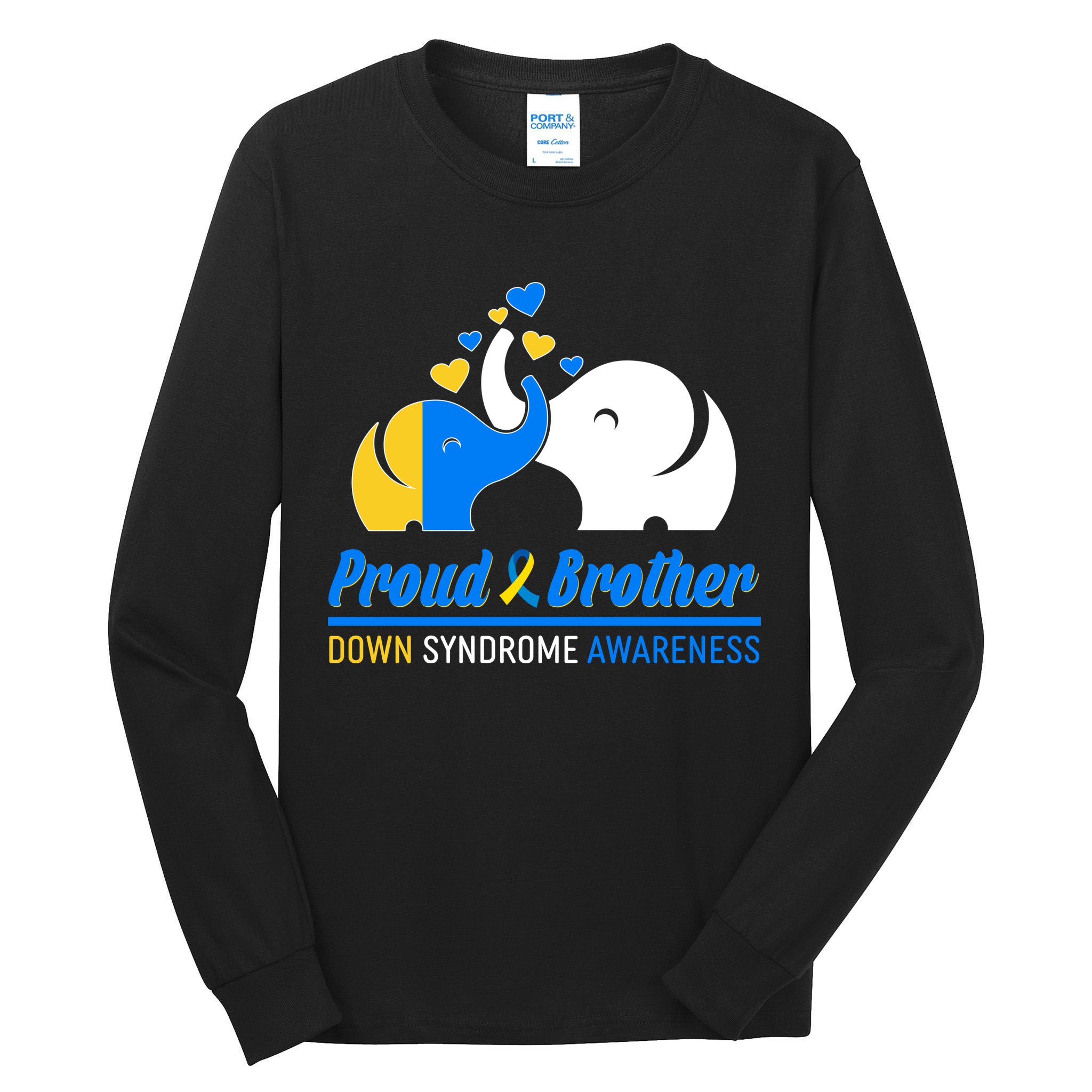 Proud Brother Down Syndrome Awareness Elephants Tall Long Sleeve T-Shirt