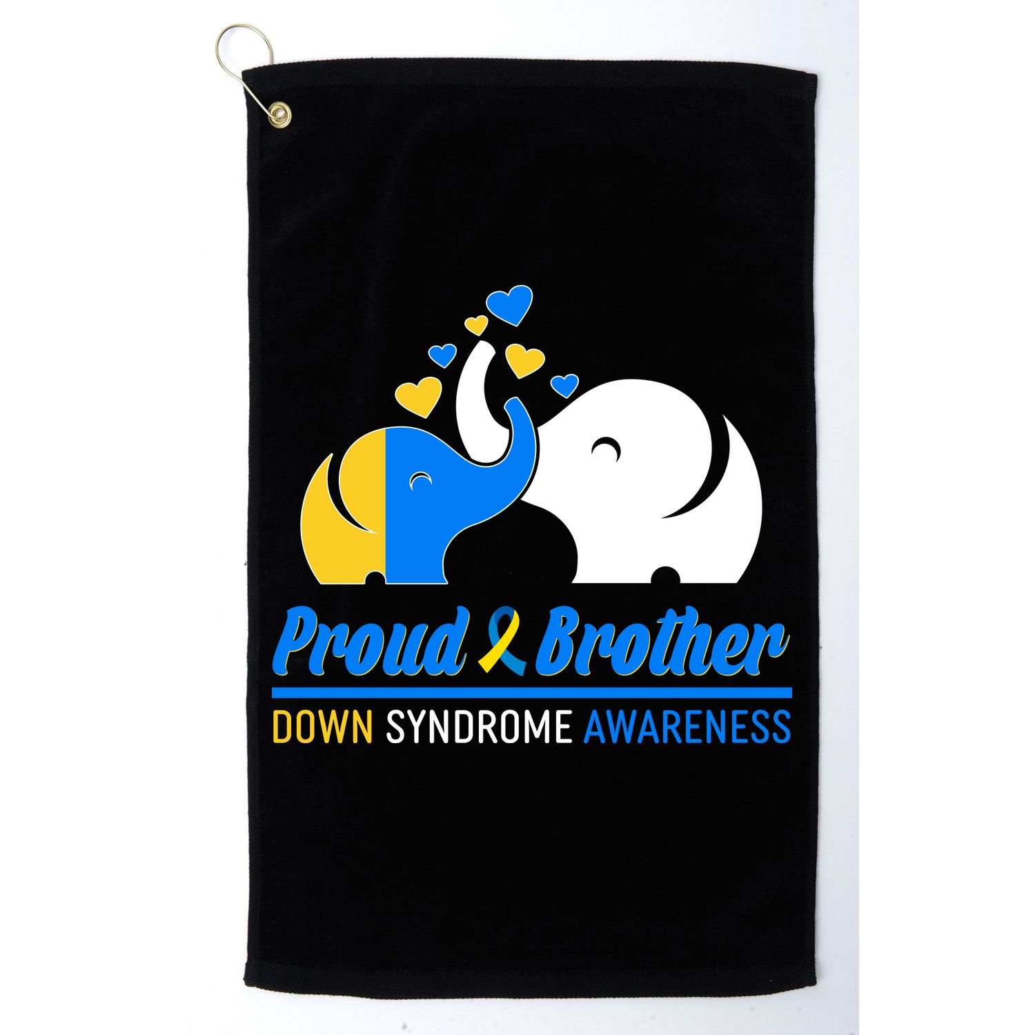 Proud Brother Down Syndrome Awareness Elephants Golf Towel