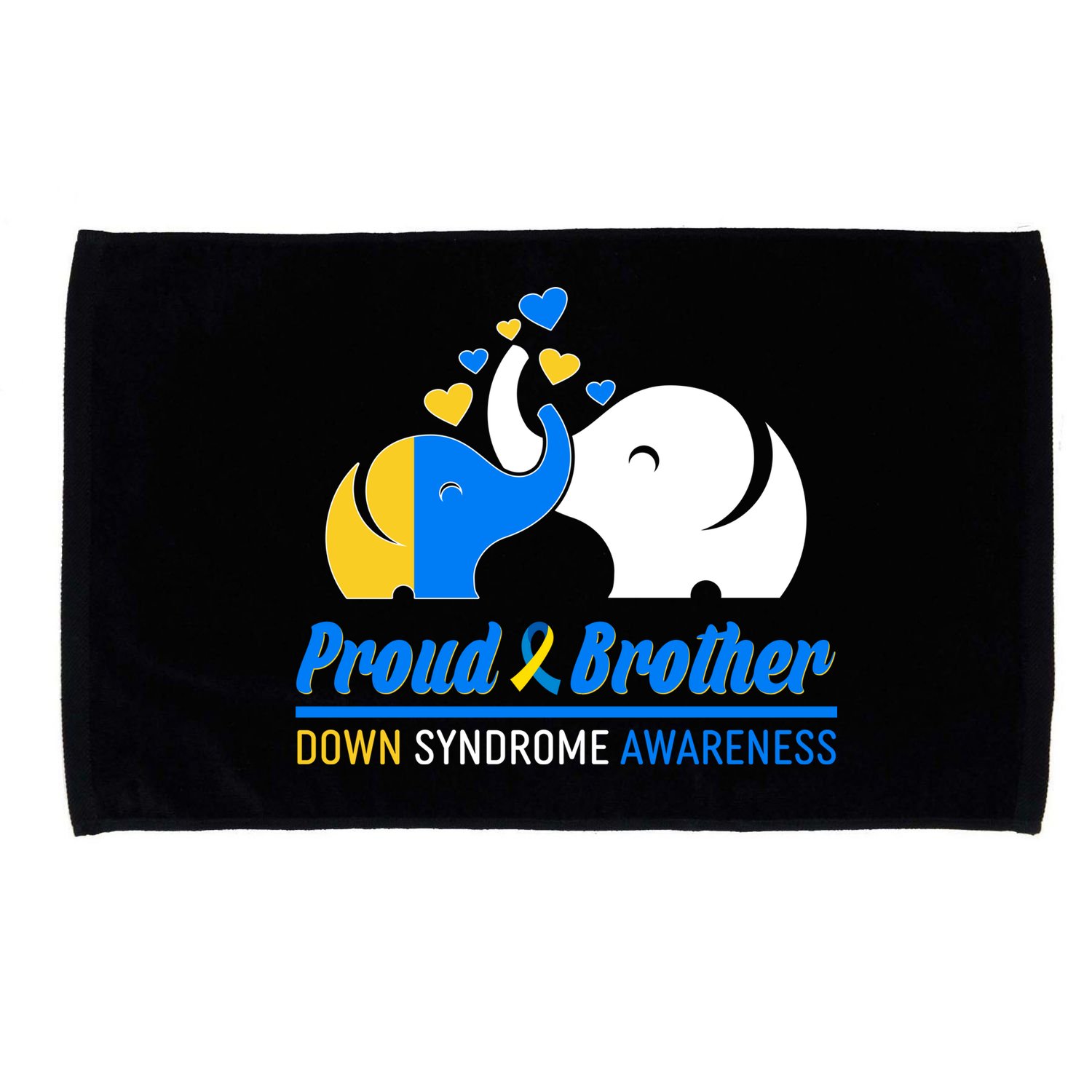Proud Brother Down Syndrome Awareness Elephants Microfiber Hand Towel