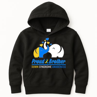 Proud Brother Down Syndrome Awareness Elephants Kids Hoodie