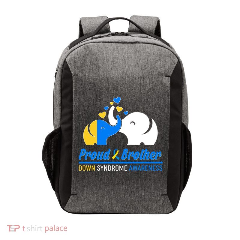 Proud Brother Down Syndrome Awareness Elephants Vector Backpack