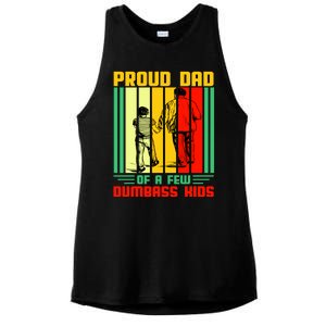 Proud Dad of a few Dumbass Kids Ladies PosiCharge Tri-Blend Wicking Tank