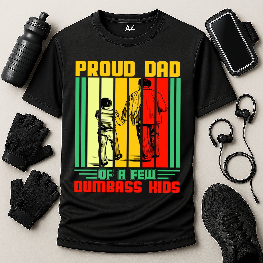 Proud Dad of a few Dumbass Kids Cooling Performance Crew T-Shirt