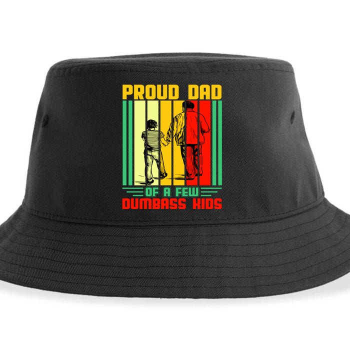 Proud Dad of a few Dumbass Kids Sustainable Bucket Hat