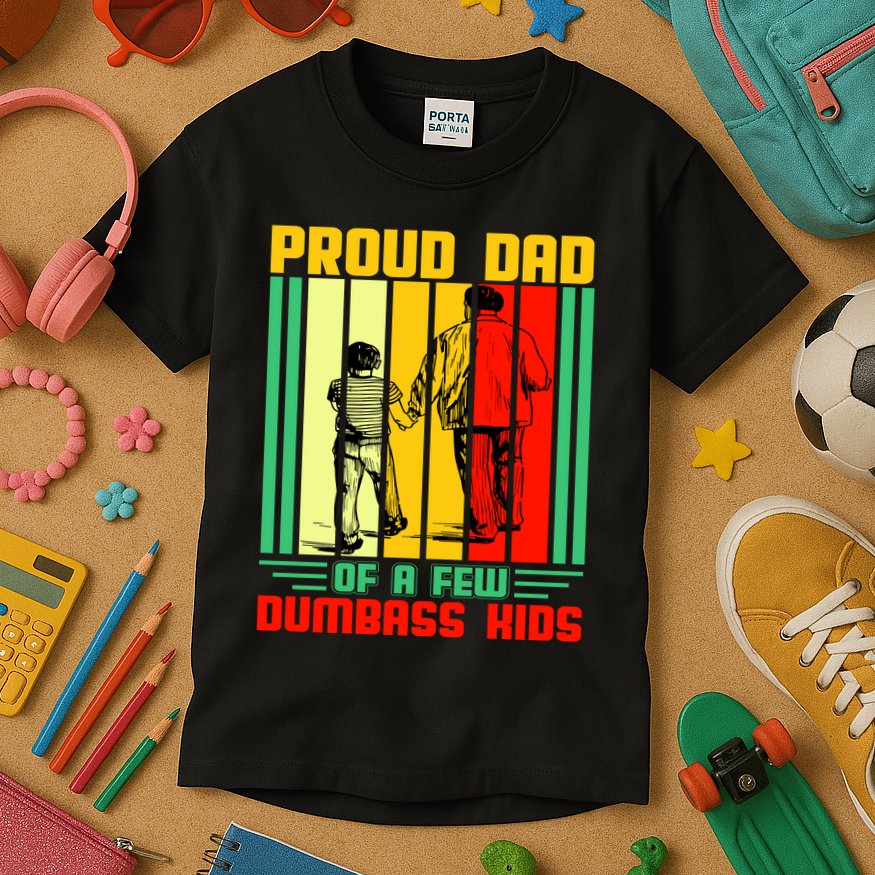 Proud Dad of a few Dumbass Kids Kids T-Shirt