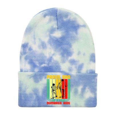 Proud Dad of a few Dumbass Kids Tie Dye 12in Knit Beanie