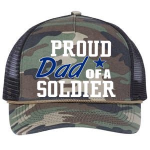 Proud Dad of A Soldier Retro Rope Trucker Hat Cap