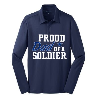 Proud Dad of A Soldier Silk Touch Performance Long Sleeve Polo