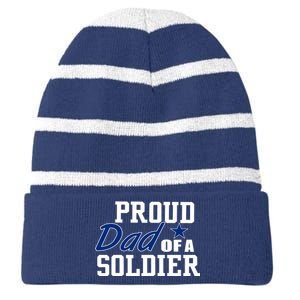 Proud Dad of A Soldier Striped Beanie with Solid Band