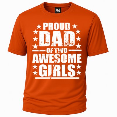 Proud Dad Of Two Awesome Girls Cooling Performance Crew T-Shirt