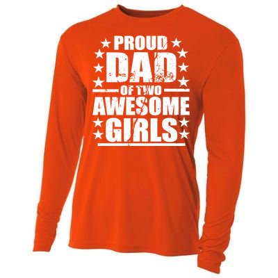 Proud Dad Of Two Awesome Girls Cooling Performance Long Sleeve Crew