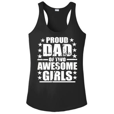 Proud Dad Of Two Awesome Girls Ladies PosiCharge Competitor Racerback Tank