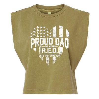 Proud Dad We Wear RED Until They Come Home Garment-Dyed Women's Muscle Tee
