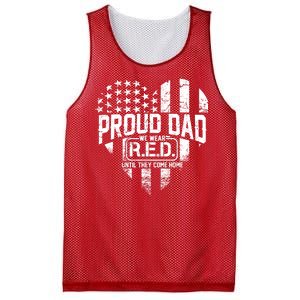 Proud Dad We Wear RED Until They Come Home Mesh Reversible Basketball Jersey Tank