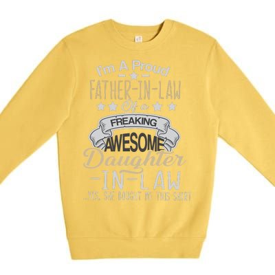 Proud Father In Law Of A Awesome Daughter-In-Law Premium Crewneck Sweatshirt