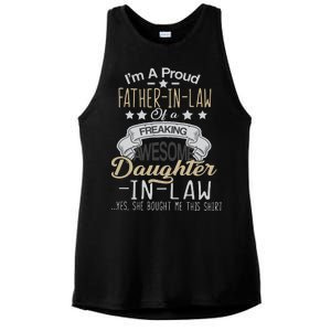 Proud Father In Law Of A Awesome Daughter-In-Law Ladies PosiCharge Tri-Blend Wicking Tank