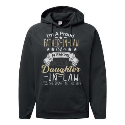 Proud Father In Law Of A Awesome Daughter-In-Law Performance Fleece Hoodie