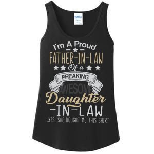 Proud Father In Law Of A Awesome Daughter-In-Law Ladies Essential Tank