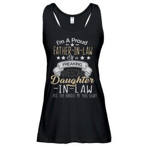 Proud Father In Law Of A Awesome Daughter-In-Law Ladies Essential Flowy Tank