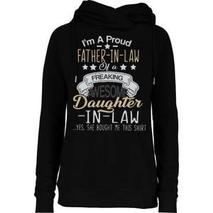 Proud Father In Law Of A Awesome Daughter-In-Law Womens Funnel Neck Pullover Hood