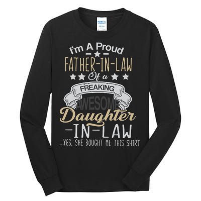 Proud Father In Law Of A Awesome Daughter-In-Law Tall Long Sleeve T-Shirt