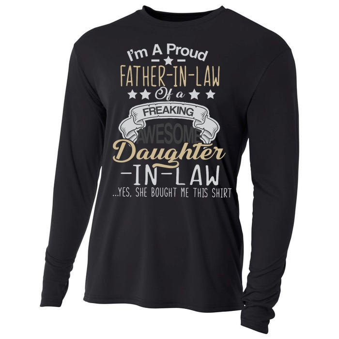 Proud Father In Law Of A Awesome Daughter-In-Law Cooling Performance Long Sleeve Crew