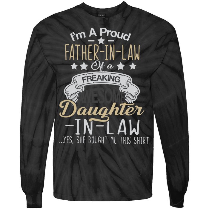 Proud Father In Law Of A Awesome Daughter-In-Law Tie-Dye Long Sleeve Shirt