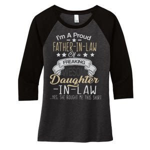 Proud Father In Law Of A Awesome Daughter-In-Law Women's Tri-Blend 3/4-Sleeve Raglan Shirt