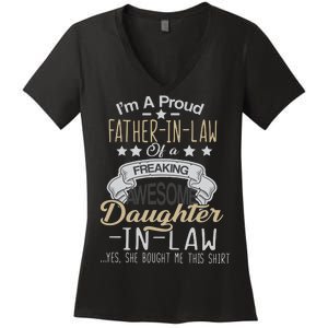 Proud Father In Law Of A Awesome Daughter-In-Law Women's V-Neck T-Shirt